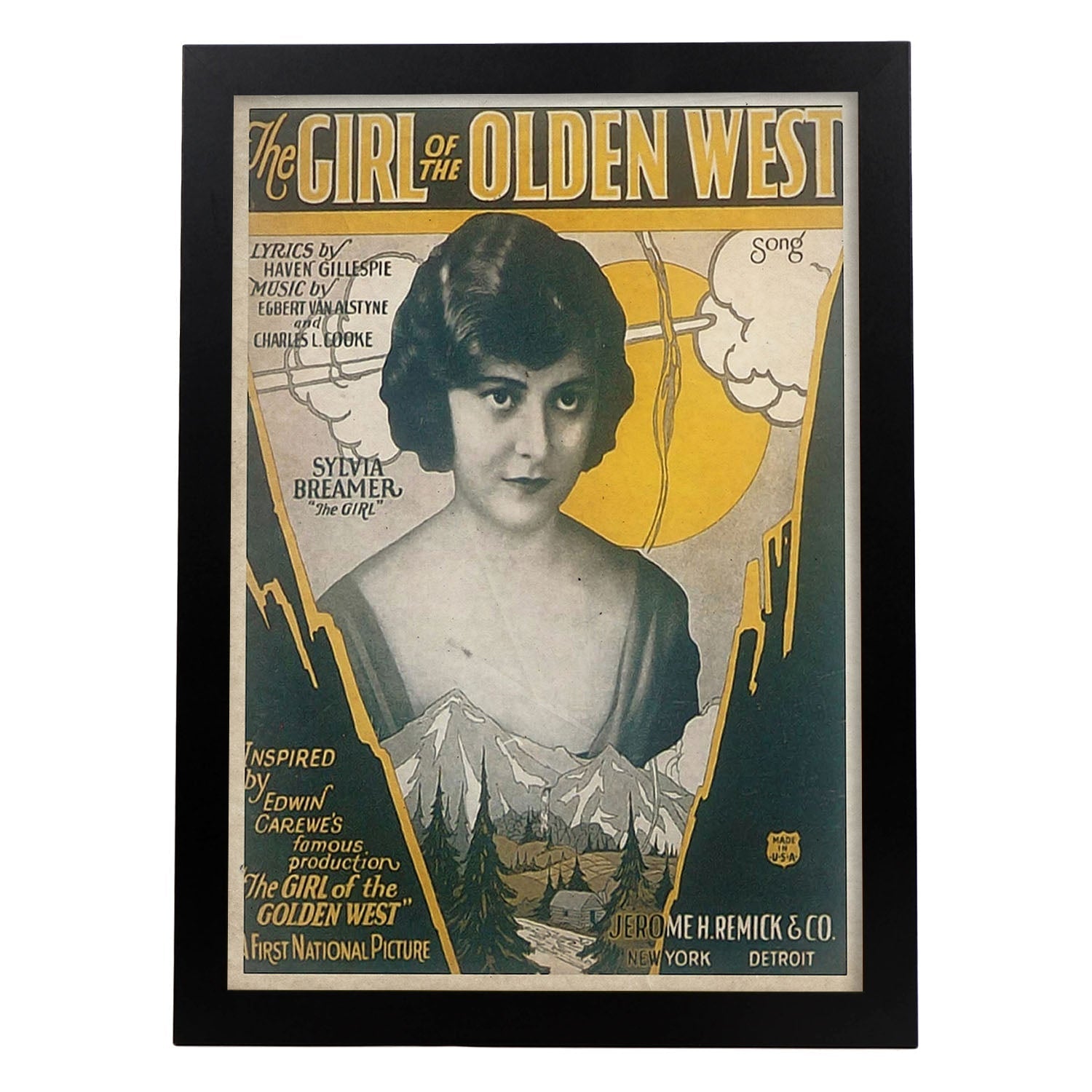 Poster vintage de Chicas del viejo oeste. con imágenes vintage y de publicidad antigua.-Artwork-Nacnic-A3-Marco Negro-Nacnic Estudio SL