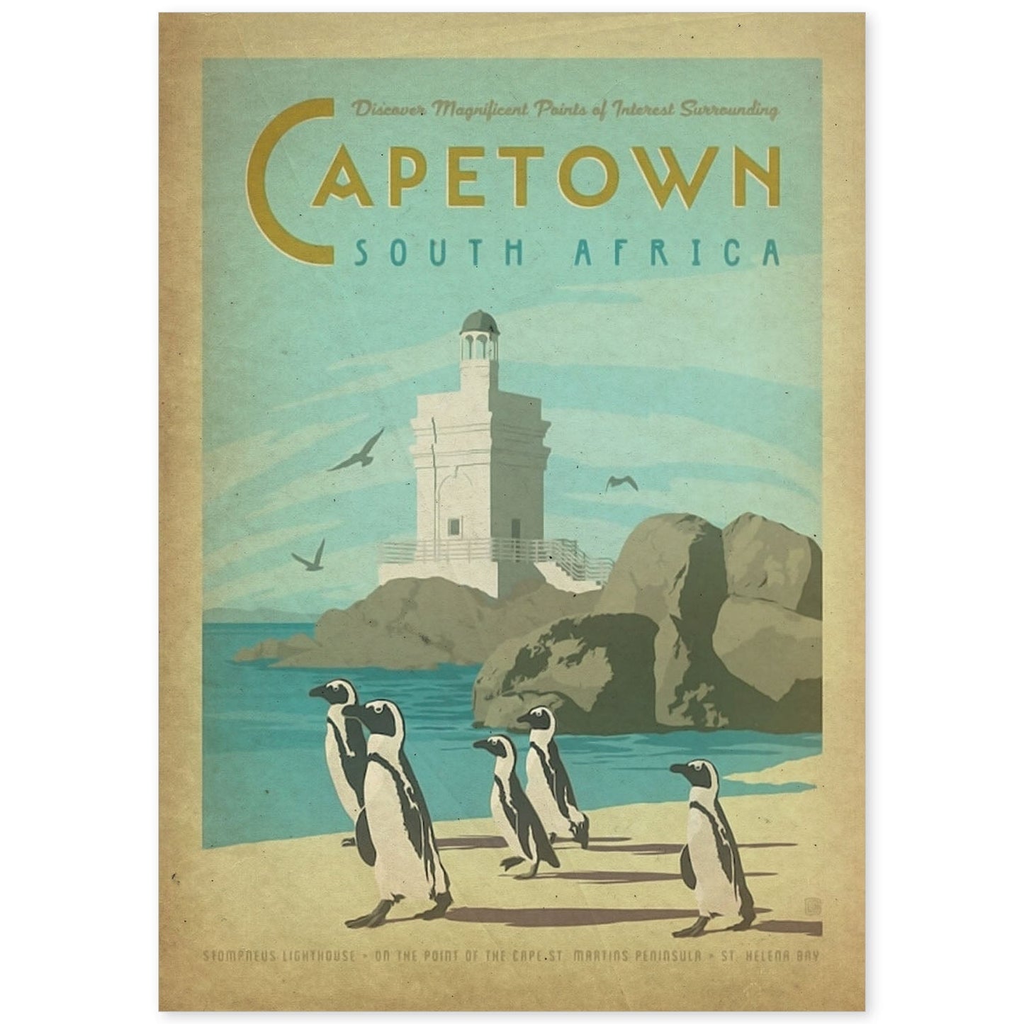 Poster vintage de Ciudad del Cabo. con imágenes vintage y de publicidad antigua.-Artwork-Nacnic-A4-Sin marco-Nacnic Estudio SL