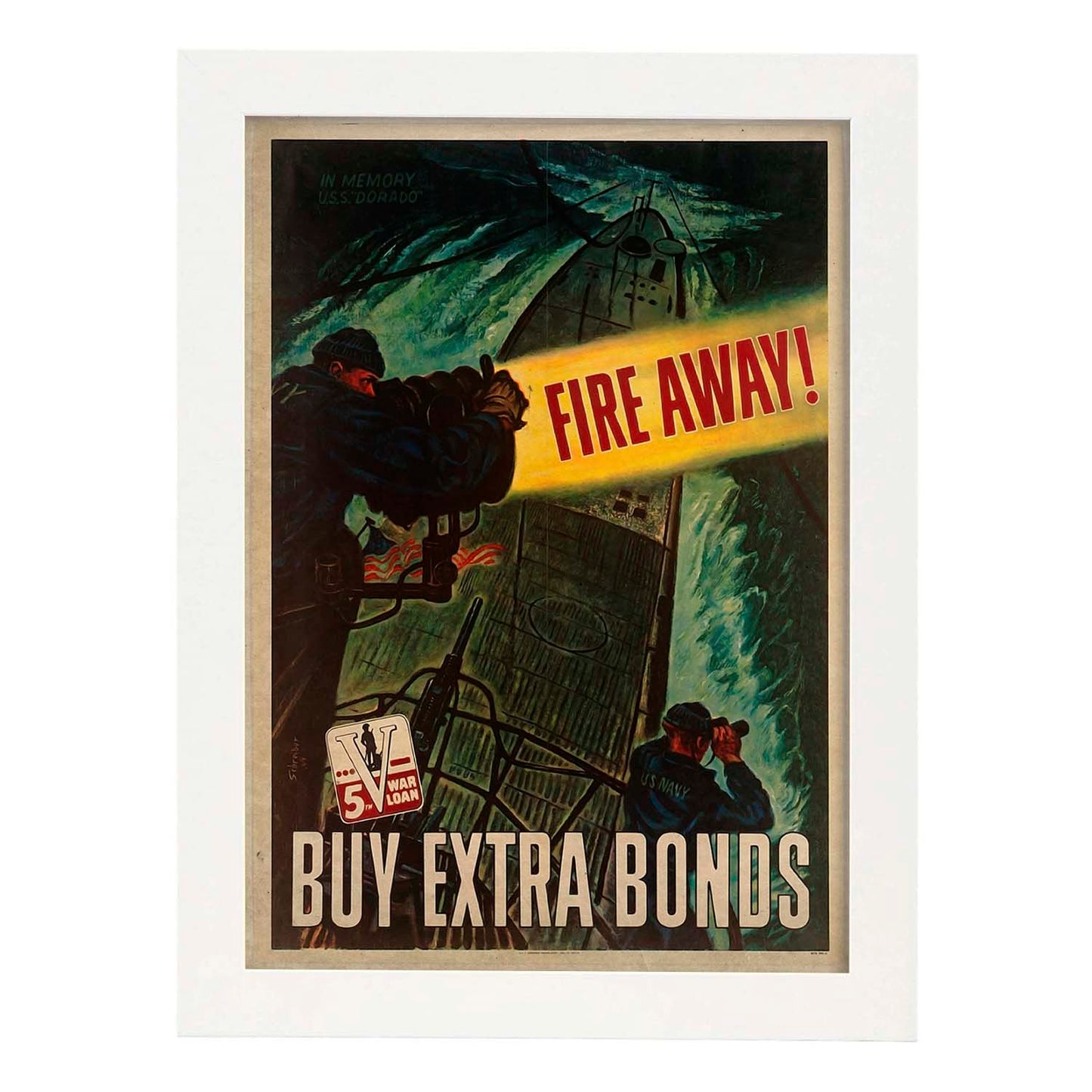 Poster vintage de Compra bonos. con imágenes vintage y de publicidad antigua.-Artwork-Nacnic-A3-Marco Blanco-Nacnic Estudio SL