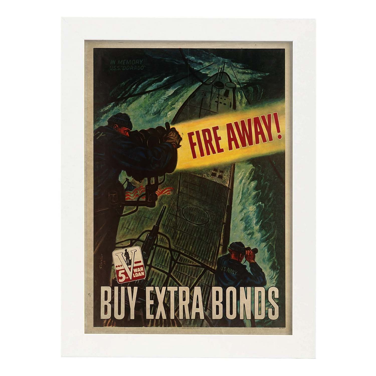 Poster vintage de Compra bonos. con imágenes vintage y de publicidad antigua.-Artwork-Nacnic-A3-Marco Blanco-Nacnic Estudio SL