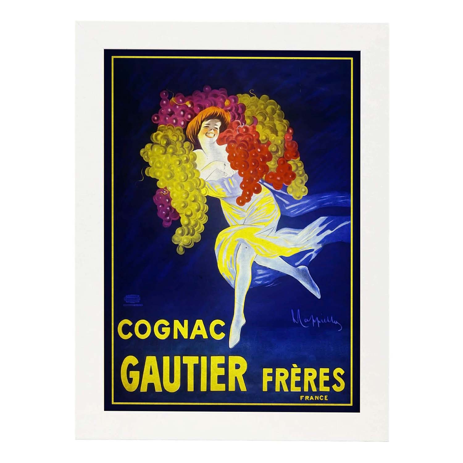 Poster vintage de Coñac Gautier. con imágenes vintage y de publicidad antigua.-Artwork-Nacnic-A3-Marco Blanco-Nacnic Estudio SL