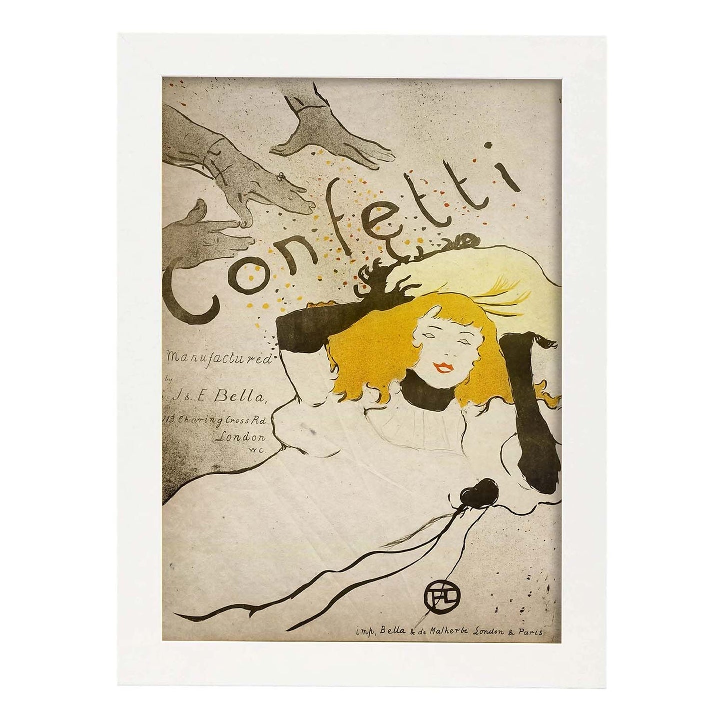 Poster vintage de Confetti. con imágenes vintage y de publicidad antigua.-Artwork-Nacnic-A3-Marco Blanco-Nacnic Estudio SL