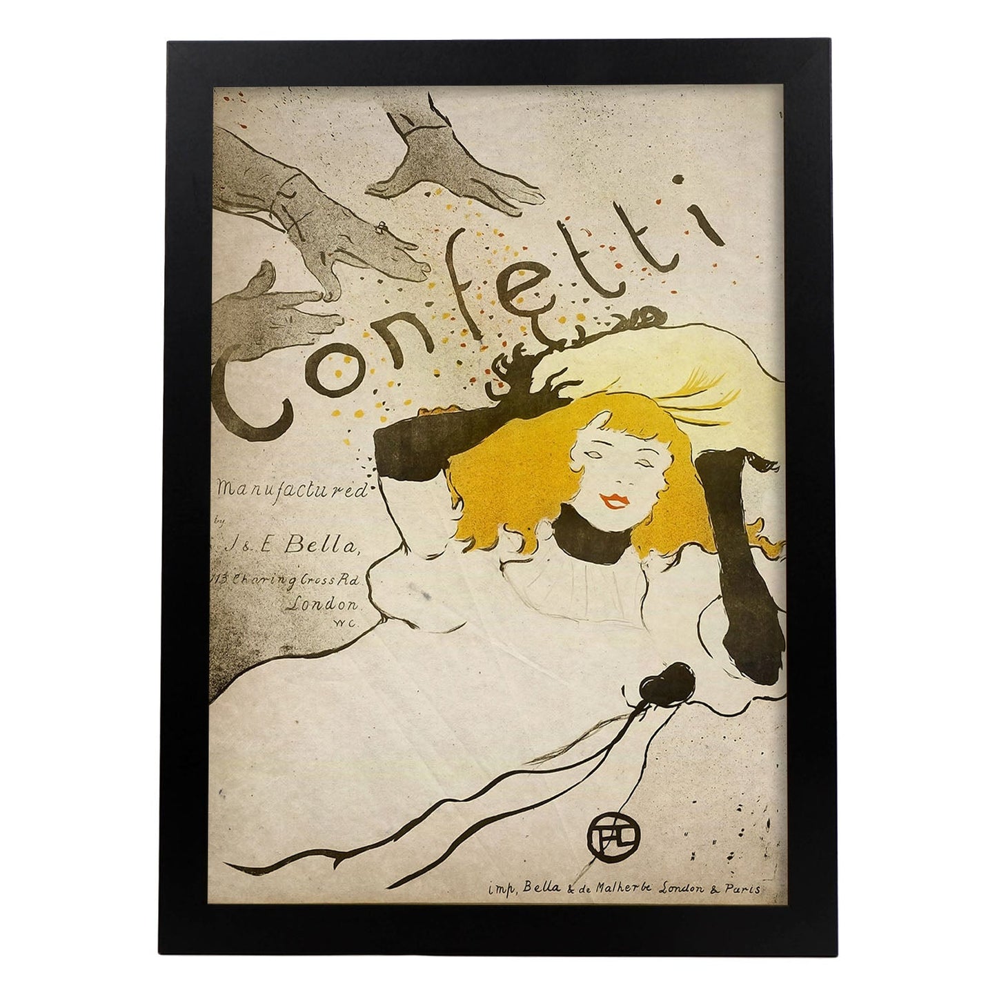 Poster vintage de Confetti. con imágenes vintage y de publicidad antigua.-Artwork-Nacnic-A3-Marco Negro-Nacnic Estudio SL