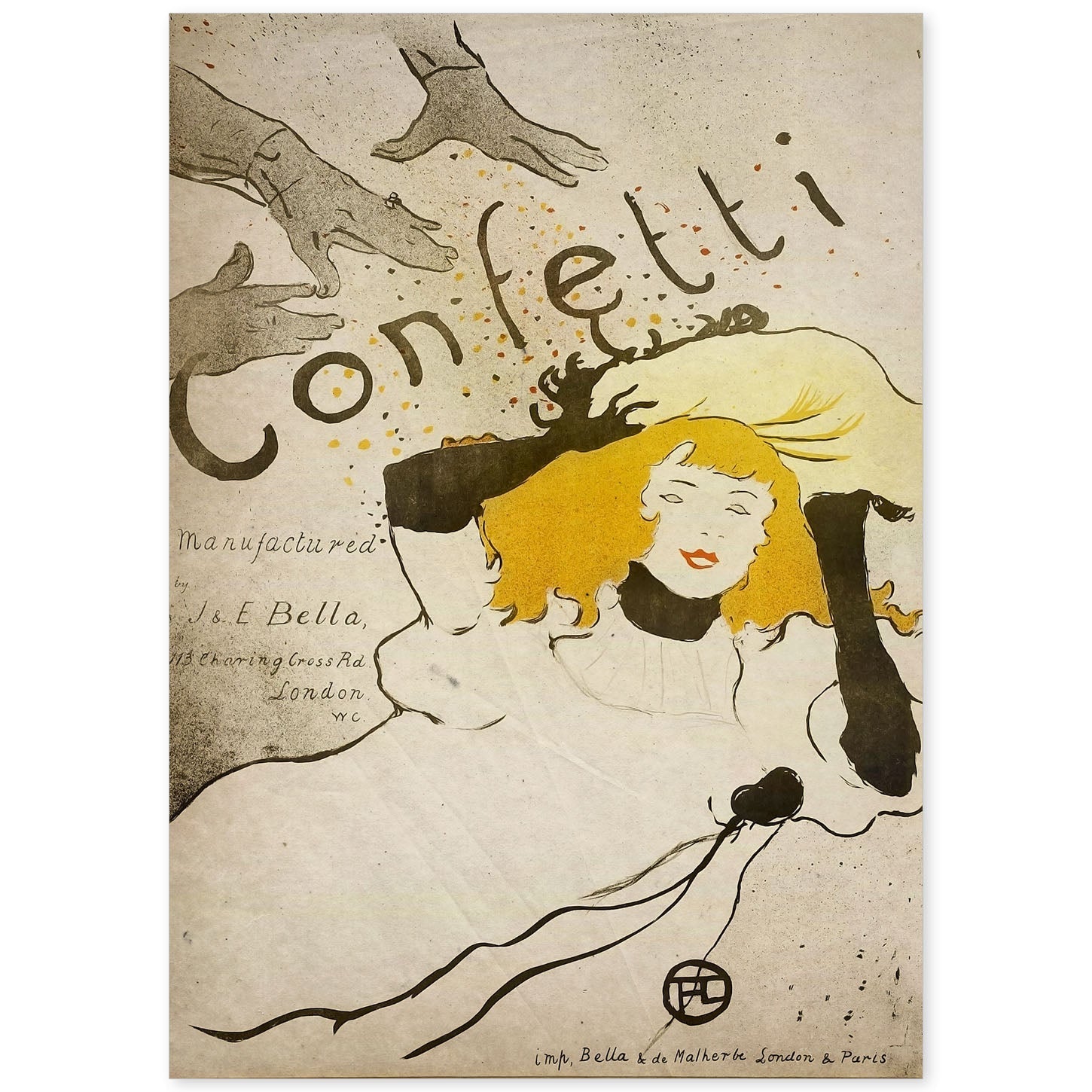 Poster vintage de Confetti. con imágenes vintage y de publicidad antigua.-Artwork-Nacnic-A4-Sin marco-Nacnic Estudio SL