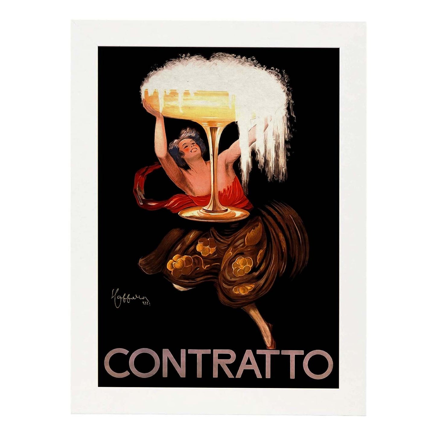 Poster vintage de Contratto. con imágenes vintage y de publicidad antigua.-Artwork-Nacnic-A3-Marco Blanco-Nacnic Estudio SL