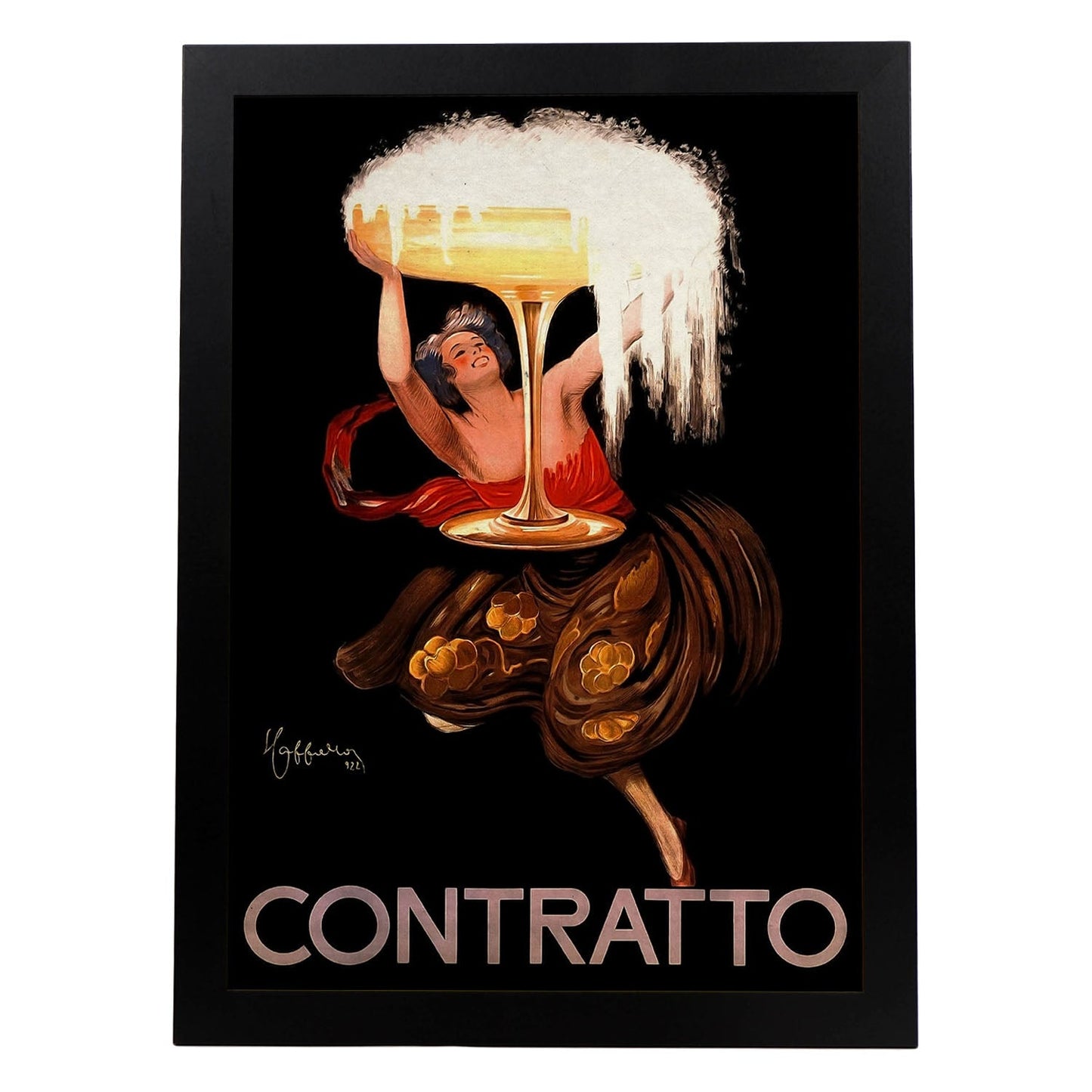 Poster vintage de Contratto. con imágenes vintage y de publicidad antigua.-Artwork-Nacnic-A3-Marco Negro-Nacnic Estudio SL