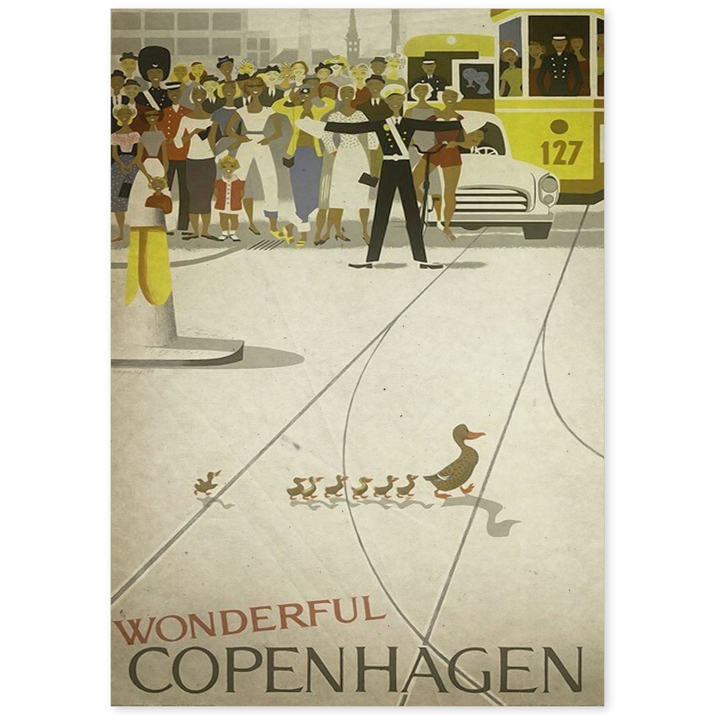 Poster vintage de Copenague. con imágenes vintage y de publicidad antigua.-Artwork-Nacnic-A4-Sin marco-Nacnic Estudio SL