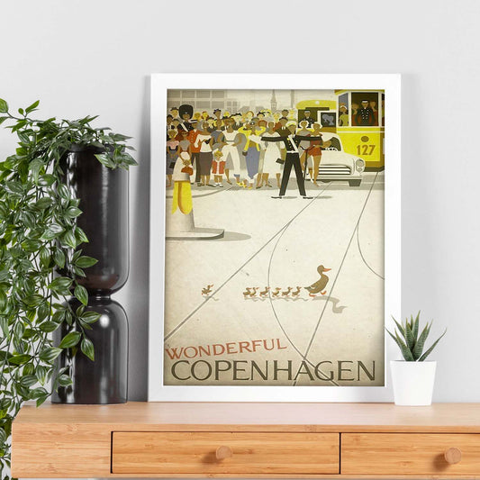 Poster vintage de Copenague. con imágenes vintage y de publicidad antigua.-Artwork-Nacnic-Nacnic Estudio SL