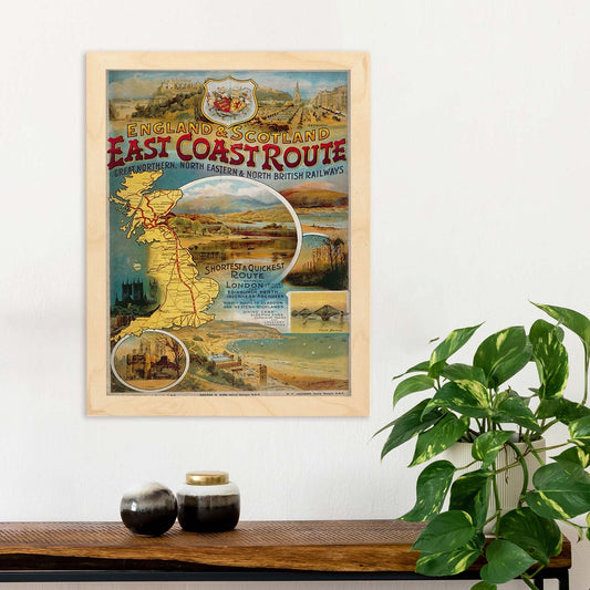 Poster vintage de Costa este. con imágenes vintage y de publicidad antigua.-Artwork-Nacnic-Nacnic Estudio SL