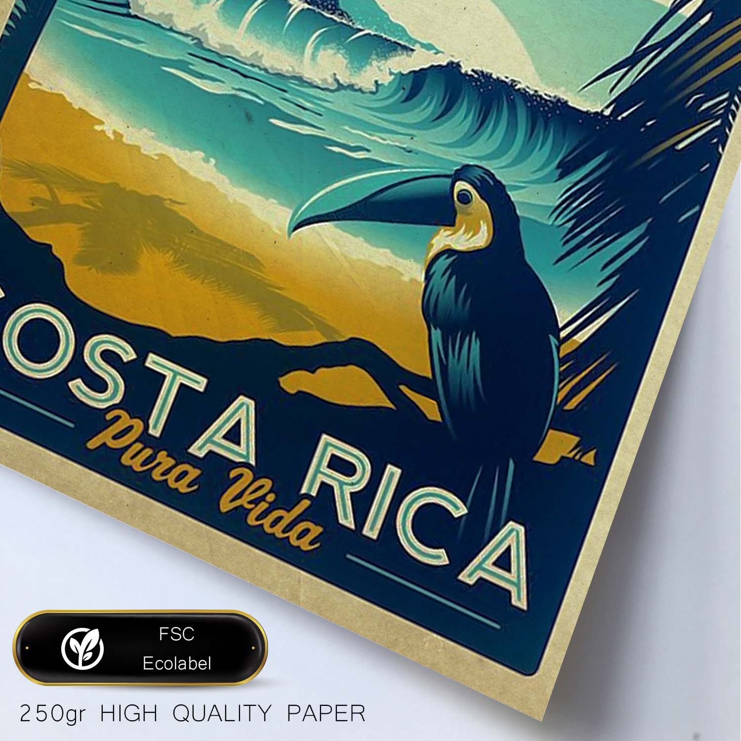 Poster vintage de Costa rica. con imágenes vintage y de publicidad antigua.-Artwork-Nacnic-Nacnic Estudio SL