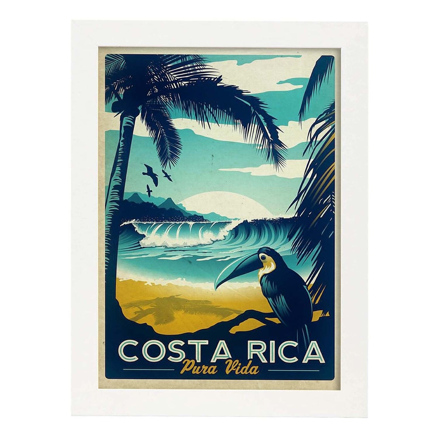 Poster vintage de Costa rica. con imágenes vintage y de publicidad antigua.-Artwork-Nacnic-A3-Marco Blanco-Nacnic Estudio SL