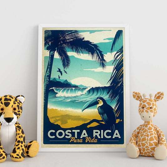 Poster vintage de Costa rica. con imágenes vintage y de publicidad antigua.-Artwork-Nacnic-Nacnic Estudio SL