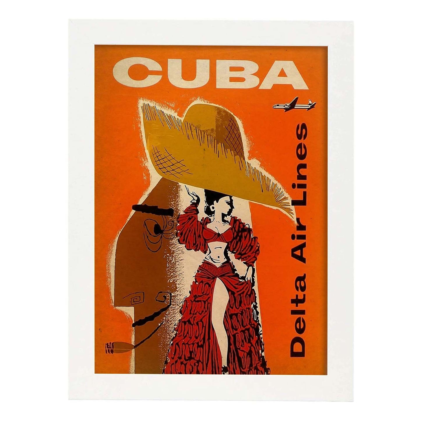 Poster vintage de Cuba. con imágenes vintage y de publicidad antigua.-Artwork-Nacnic-A3-Marco Blanco-Nacnic Estudio SL