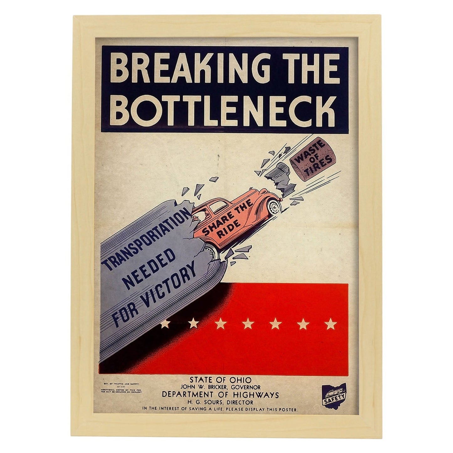 Poster vintage de Cuello de botella. con imágenes vintage y de publicidad antigua.-Artwork-Nacnic-A3-Marco Madera clara-Nacnic Estudio SL