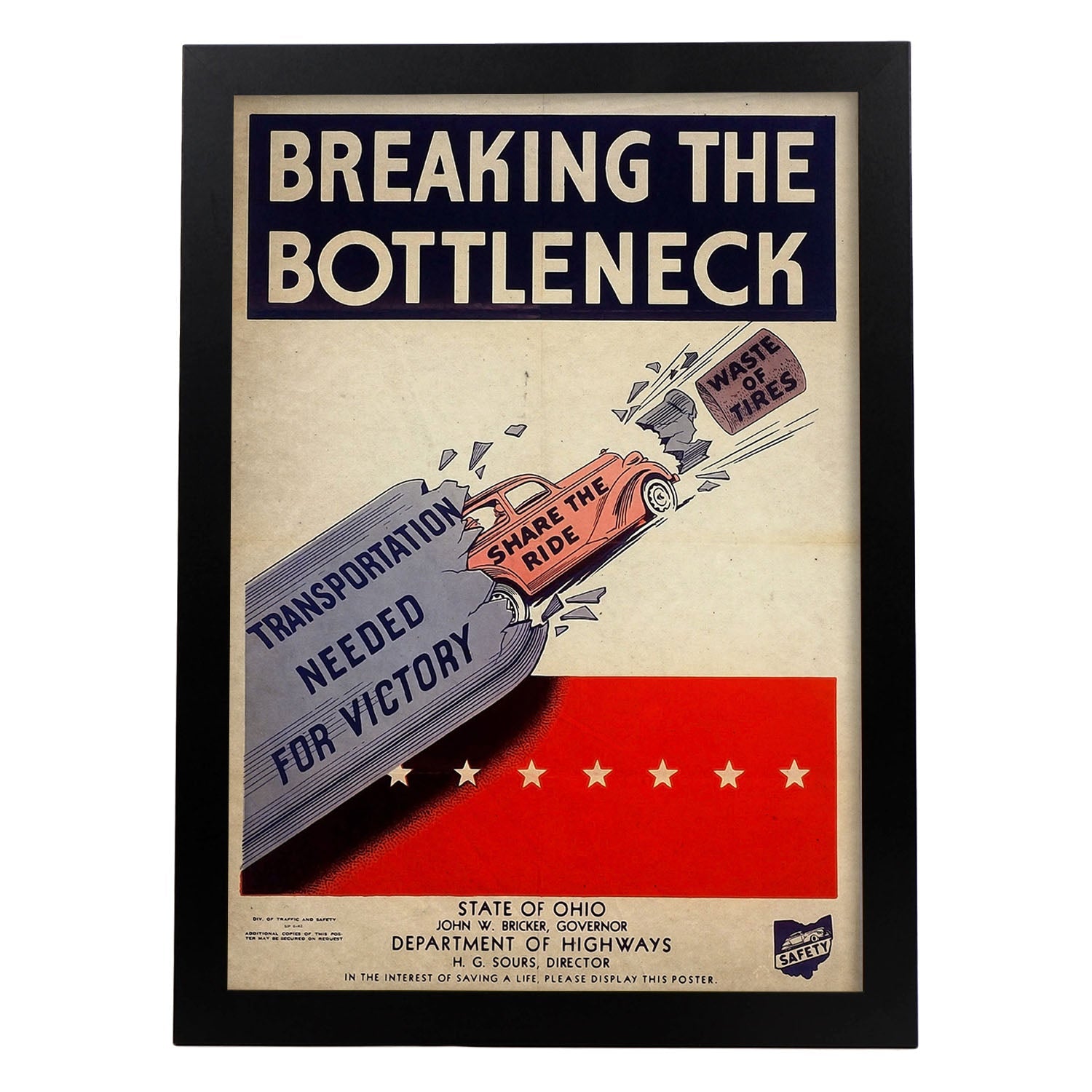 Poster vintage de Cuello de botella. con imágenes vintage y de publicidad antigua.-Artwork-Nacnic-A3-Marco Negro-Nacnic Estudio SL