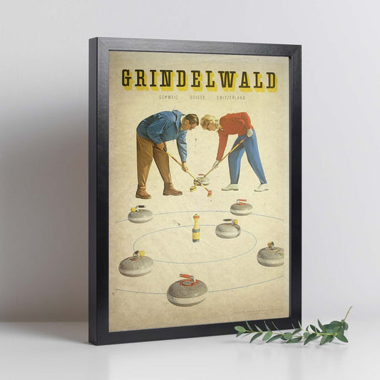 Poster vintage de Curling. con imágenes vintage y de publicidad antigua.-Artwork-Nacnic-Nacnic Estudio SL