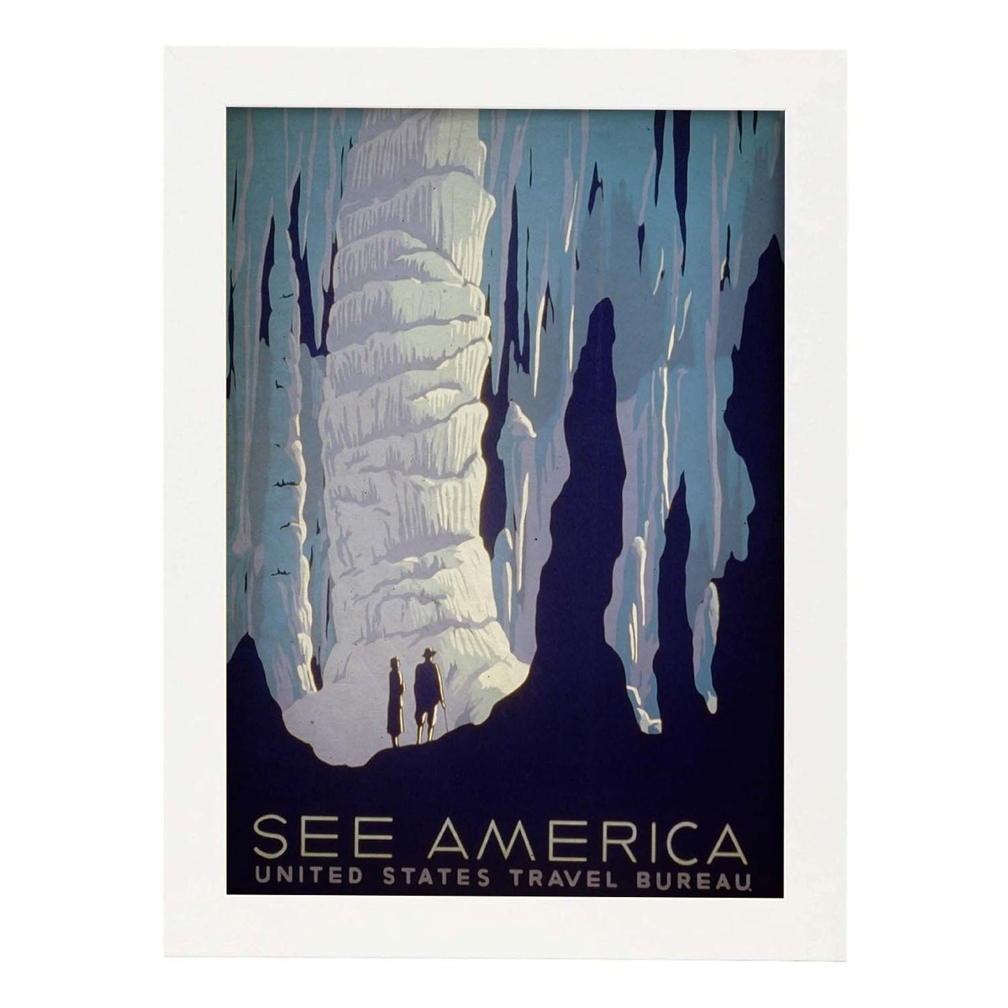 Poster vintage de Descubre America. con imágenes vintage y de publicidad antigua.-Artwork-Nacnic-A3-Marco Blanco-Nacnic Estudio SL