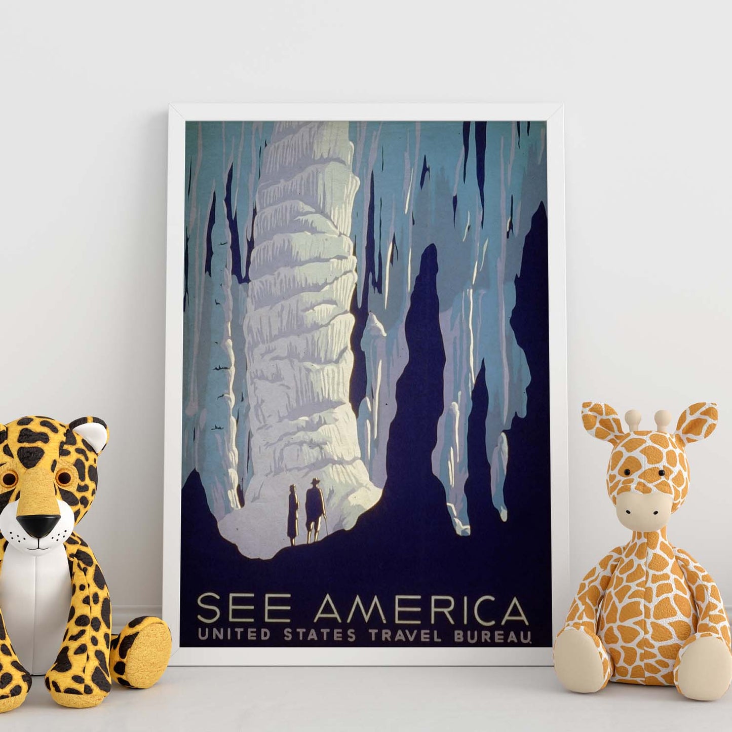 Poster vintage de Descubre America. con imágenes vintage y de publicidad antigua.-Artwork-Nacnic-Nacnic Estudio SL