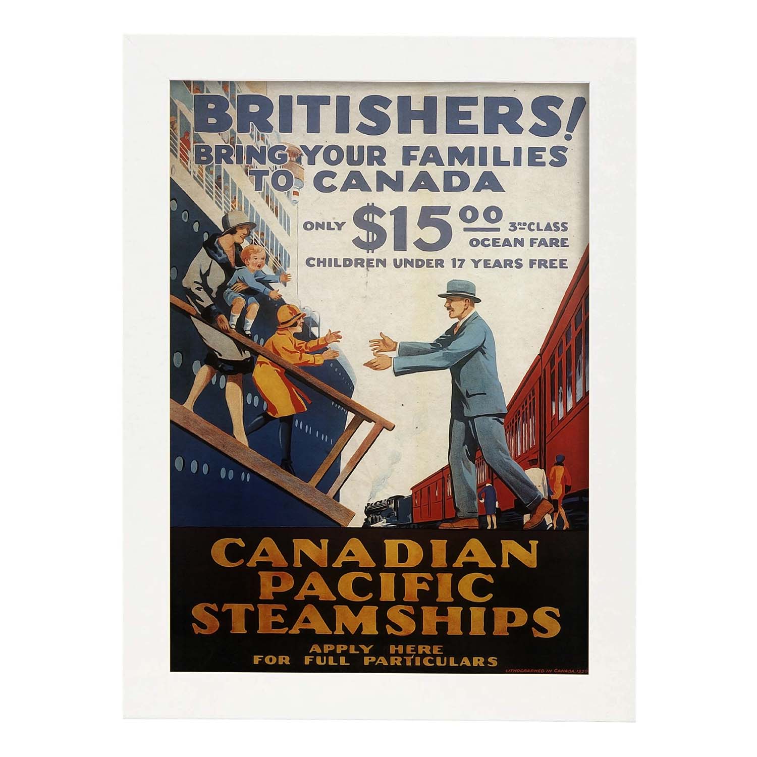 Poster vintage de Desembarcando. con imágenes vintage y de publicidad antigua.-Artwork-Nacnic-A3-Marco Blanco-Nacnic Estudio SL