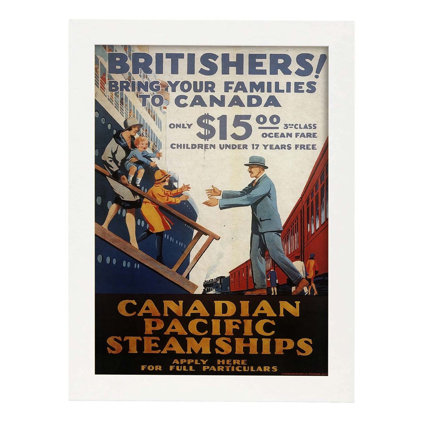 Poster vintage de Desembarcando. con imágenes vintage y de publicidad antigua.-Artwork-Nacnic-A4-Marco Blanco-Nacnic Estudio SL