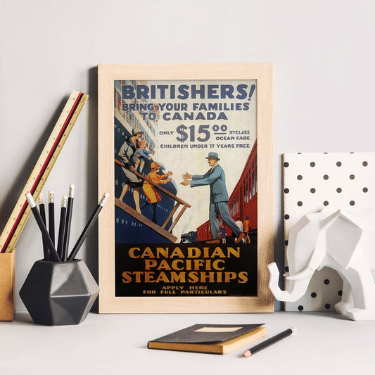 Poster vintage de Desembarcando. con imágenes vintage y de publicidad antigua.-Artwork-Nacnic-Nacnic Estudio SL