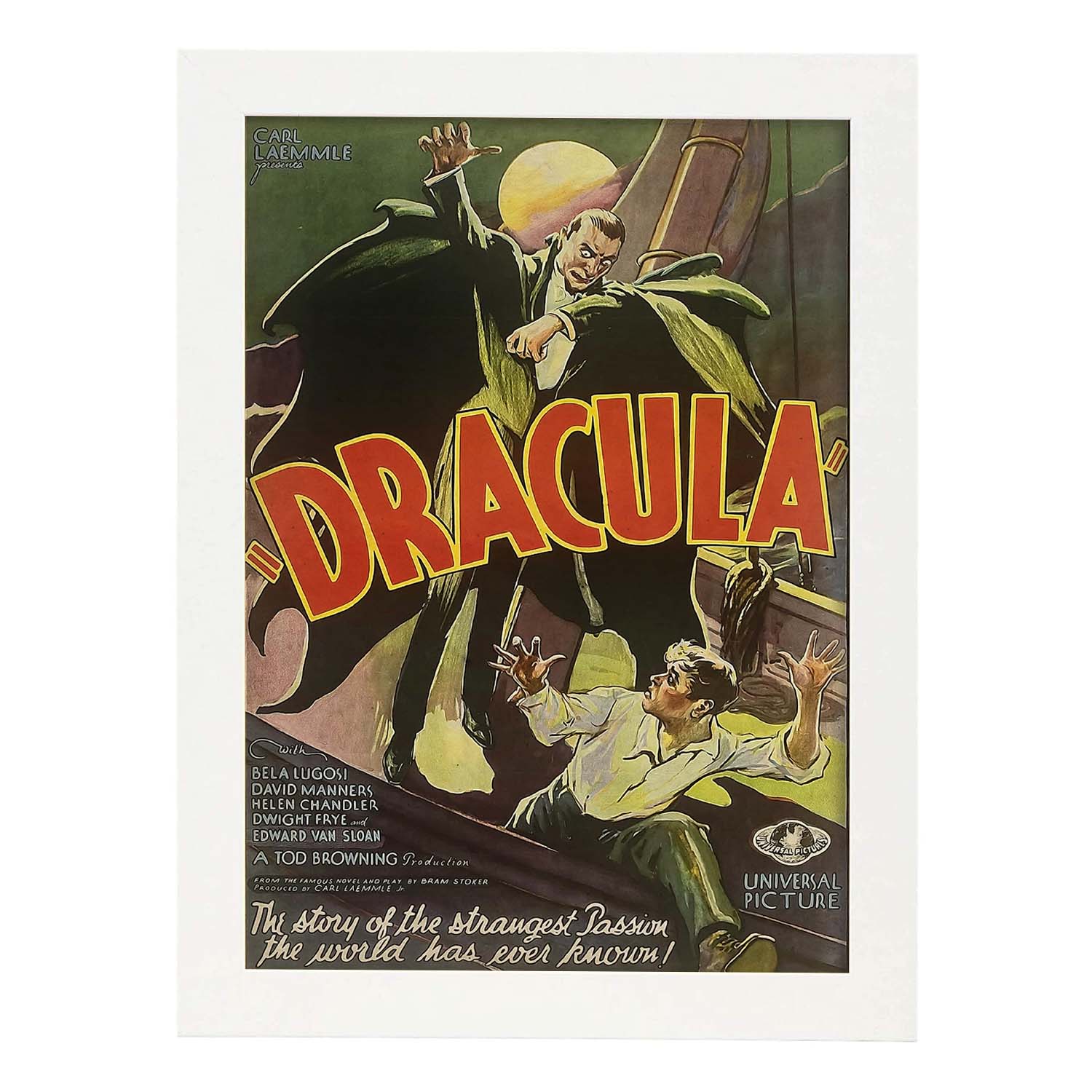 Poster vintage de Dracula. con imágenes vintage y de publicidad antigua.-Artwork-Nacnic-A3-Marco Blanco-Nacnic Estudio SL