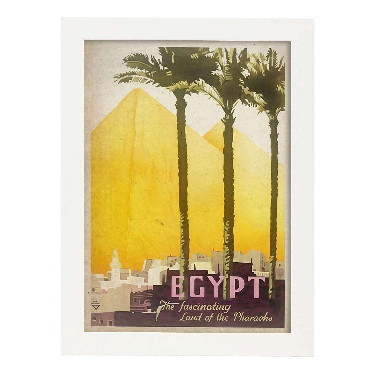 Poster vintage de Egipto. con imágenes vintage y de publicidad antigua.-Artwork-Nacnic-A3-Marco Blanco-Nacnic Estudio SL