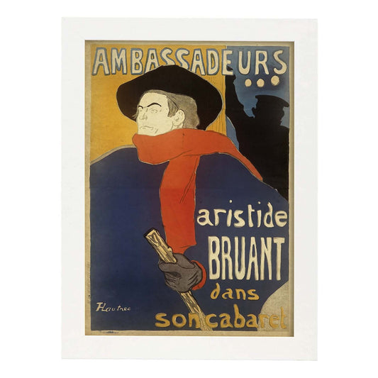 Poster vintage de Embajador. con imágenes vintage y de publicidad antigua.-Artwork-Nacnic-A4-Marco Blanco-Nacnic Estudio SL