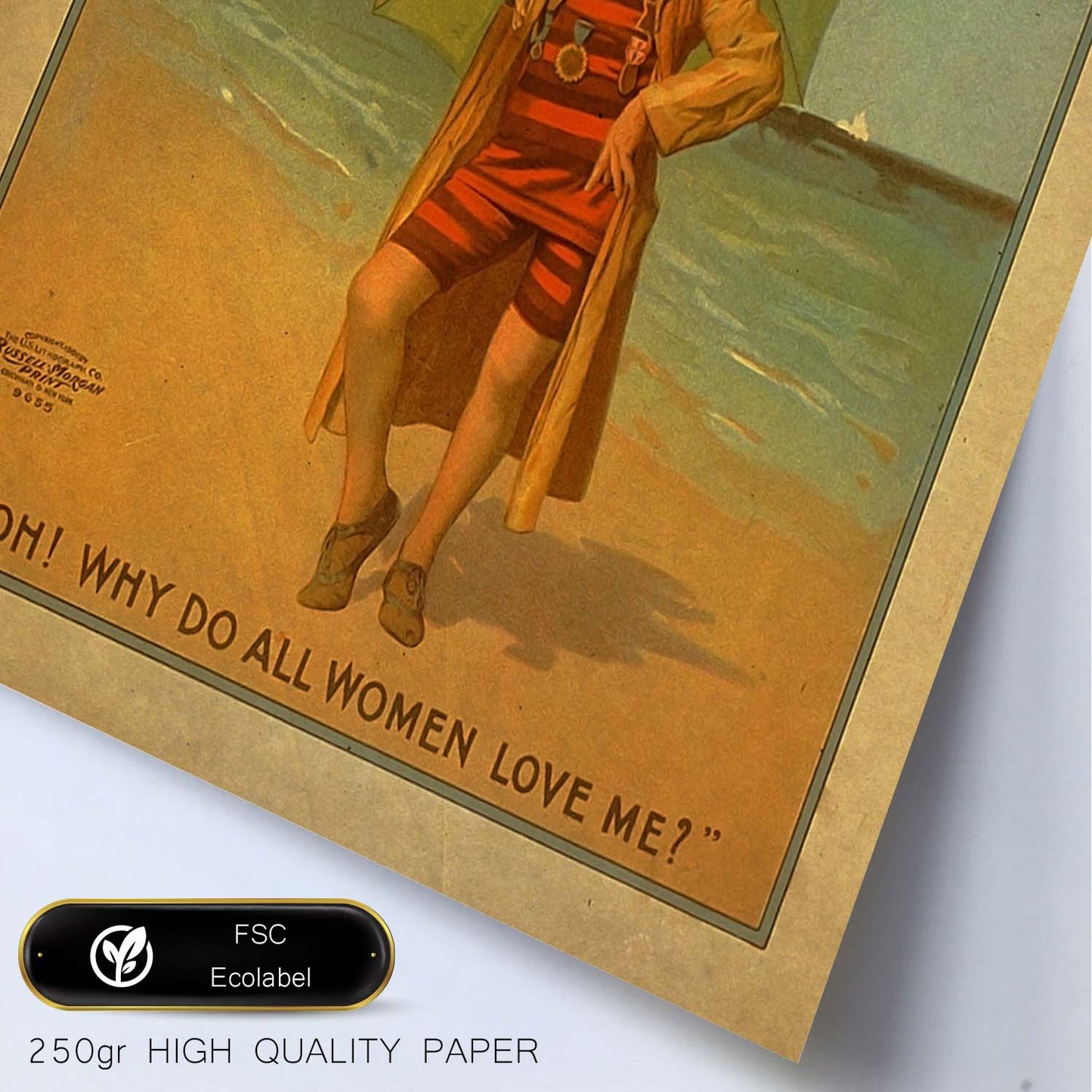 Poster vintage de En la playa. con imágenes vintage y de publicidad antigua.-Artwork-Nacnic-Nacnic Estudio SL