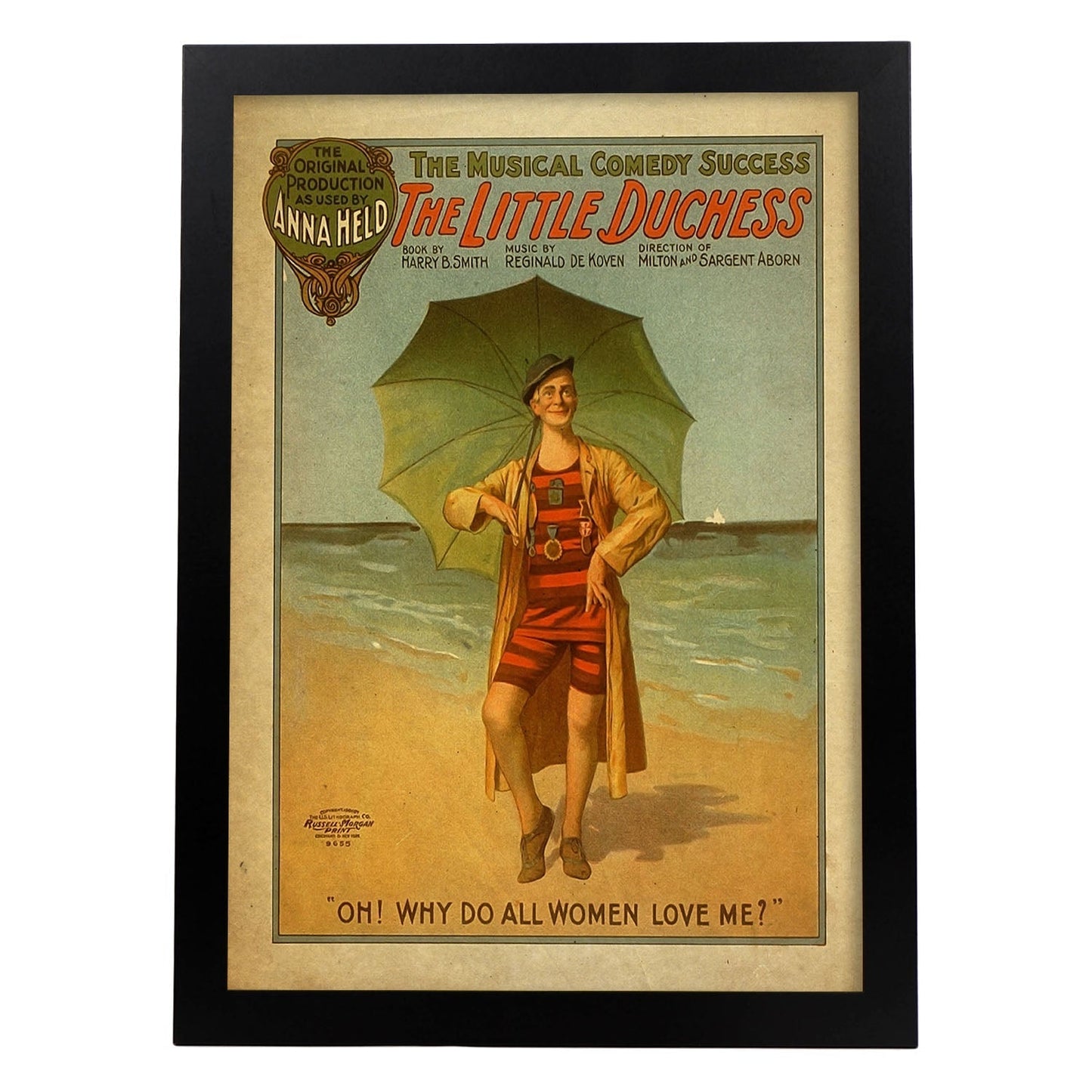 Poster vintage de En la playa. con imágenes vintage y de publicidad antigua.-Artwork-Nacnic-A3-Marco Negro-Nacnic Estudio SL
