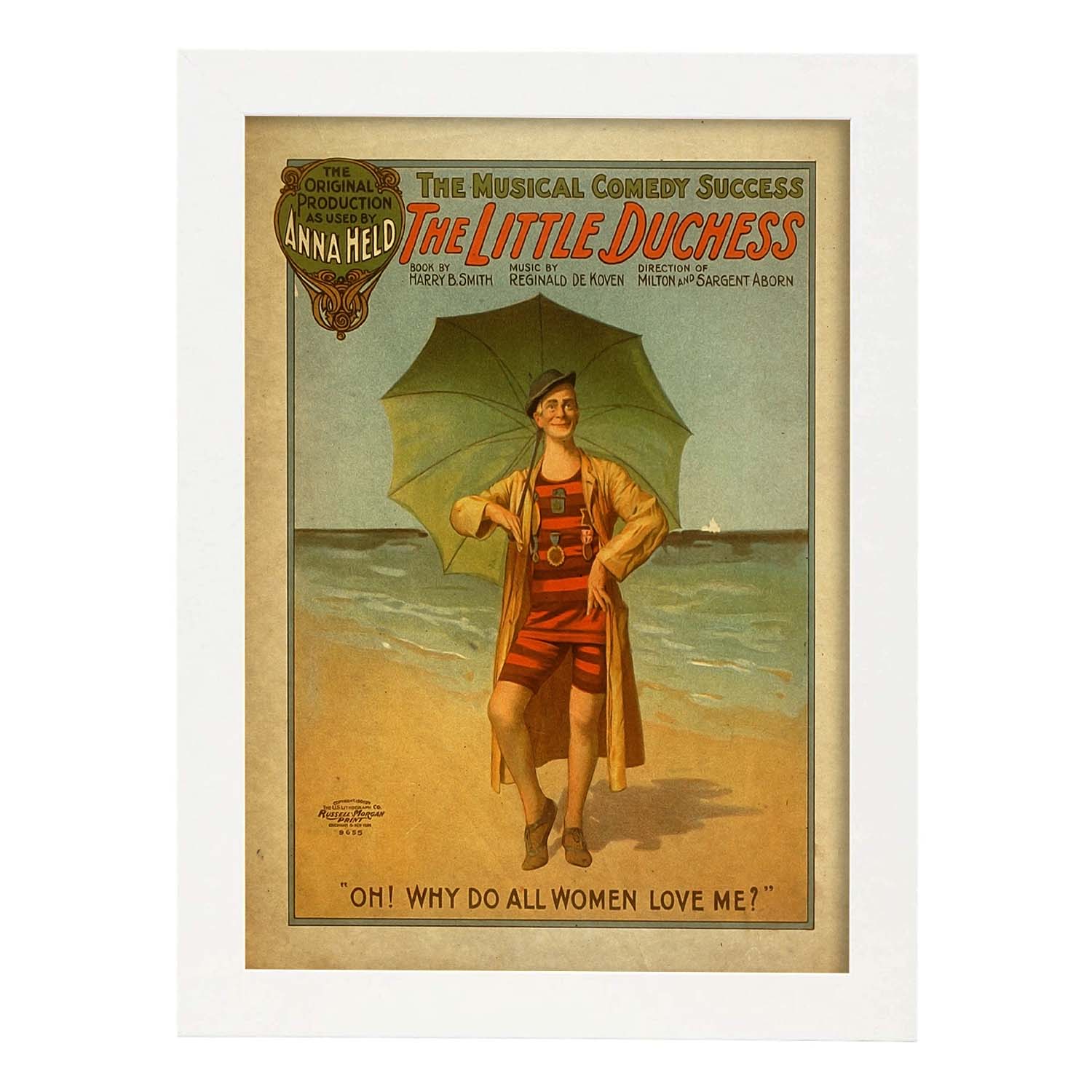 Poster vintage de En la playa. con imágenes vintage y de publicidad antigua.-Artwork-Nacnic-A4-Marco Blanco-Nacnic Estudio SL