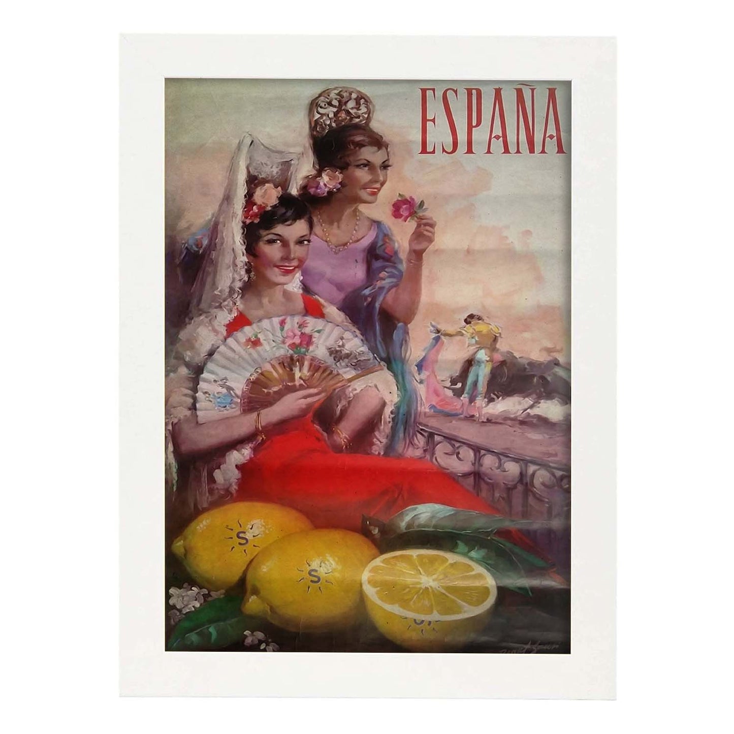 Poster vintage de España. con imágenes vintage y de publicidad antigua.-Artwork-Nacnic-A3-Marco Blanco-Nacnic Estudio SL