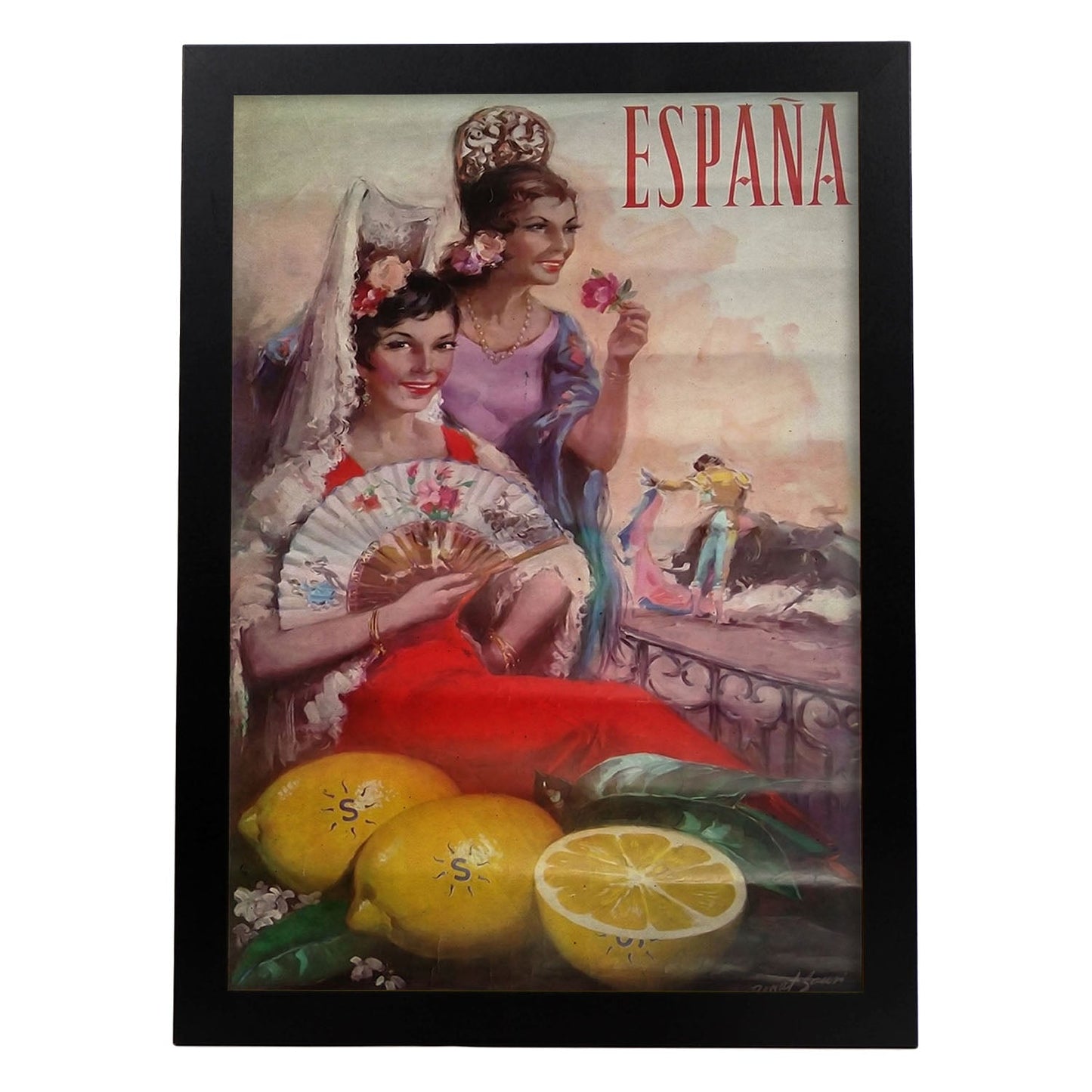 Poster vintage de España. con imágenes vintage y de publicidad antigua.-Artwork-Nacnic-A3-Marco Negro-Nacnic Estudio SL