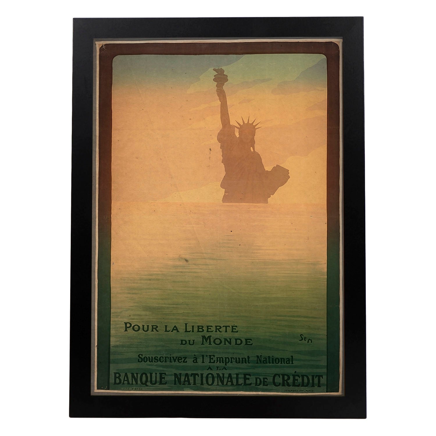 Poster vintage de Estatua de la libertad. con imágenes vintage y de publicidad antigua.-Artwork-Nacnic-A4-Marco Negro-Nacnic Estudio SL