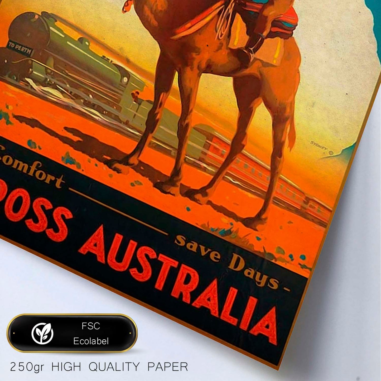 Poster vintage de Ferrocarril Australiano. con imágenes vintage y de publicidad antigua.-Artwork-Nacnic-Nacnic Estudio SL