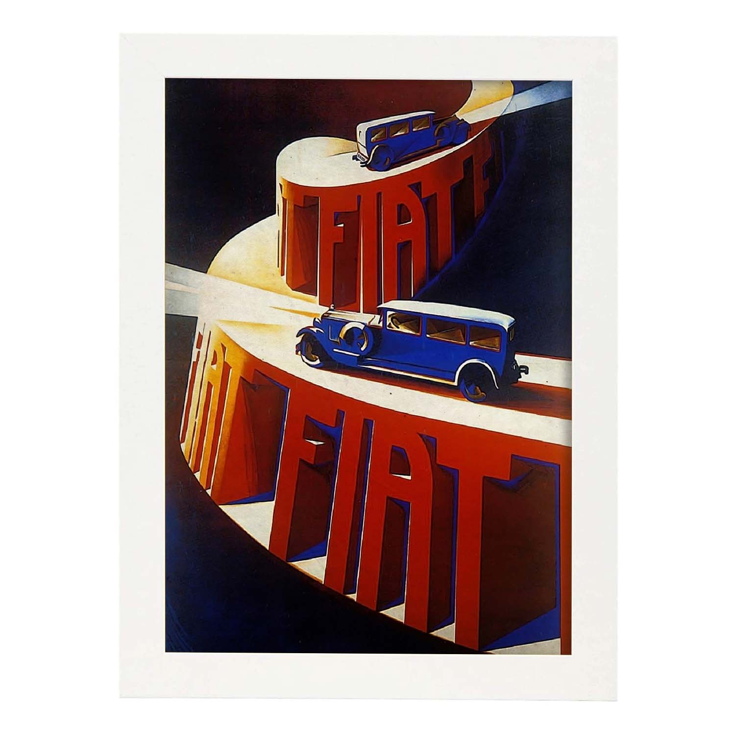 Poster vintage de Fiat. con imágenes vintage y de publicidad antigua.-Artwork-Nacnic-A3-Marco Blanco-Nacnic Estudio SL