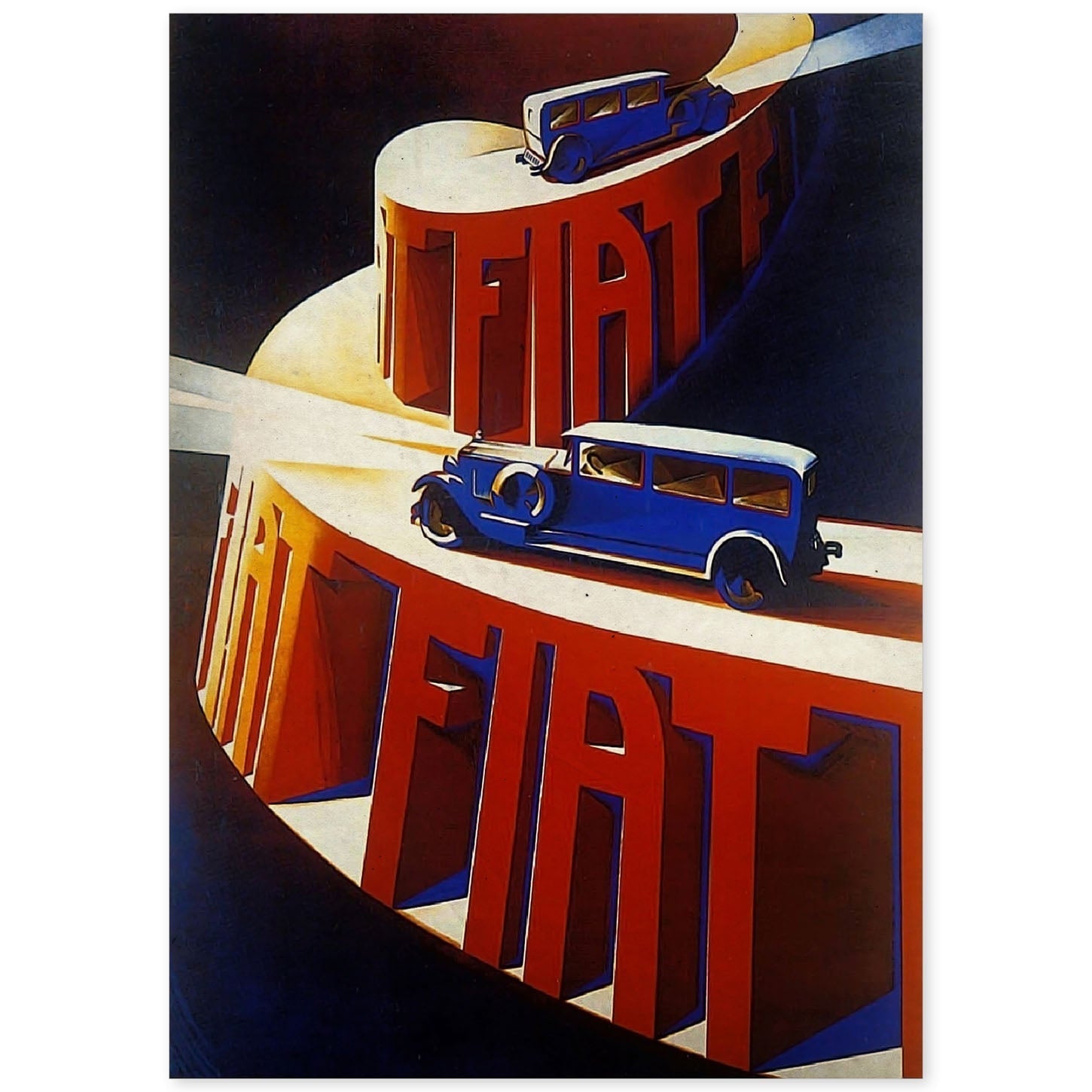 Poster vintage de Fiat. con imágenes vintage y de publicidad antigua.-Artwork-Nacnic-A4-Sin marco-Nacnic Estudio SL
