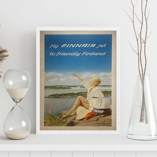 Poster vintage de Finnair. con imágenes vintage y de publicidad antigua.-Artwork-Nacnic-Nacnic Estudio SL