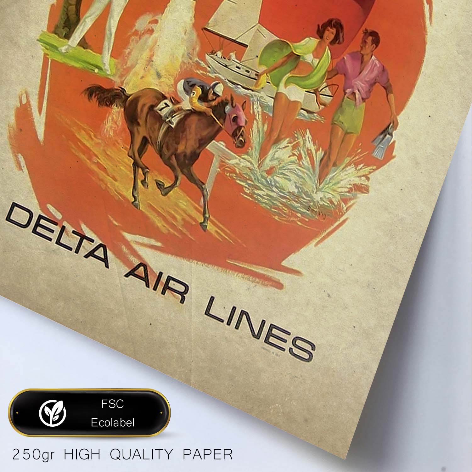 Poster vintage de Florida Air Lines. con imágenes vintage y de publicidad antigua.-Artwork-Nacnic-Nacnic Estudio SL