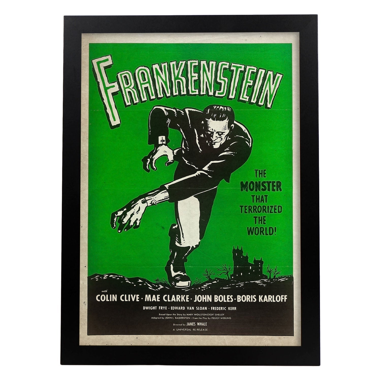 Poster vintage de Frankenstein. con imágenes vintage y de publicidad antigua.-Artwork-Nacnic-A3-Marco Negro-Nacnic Estudio SL
