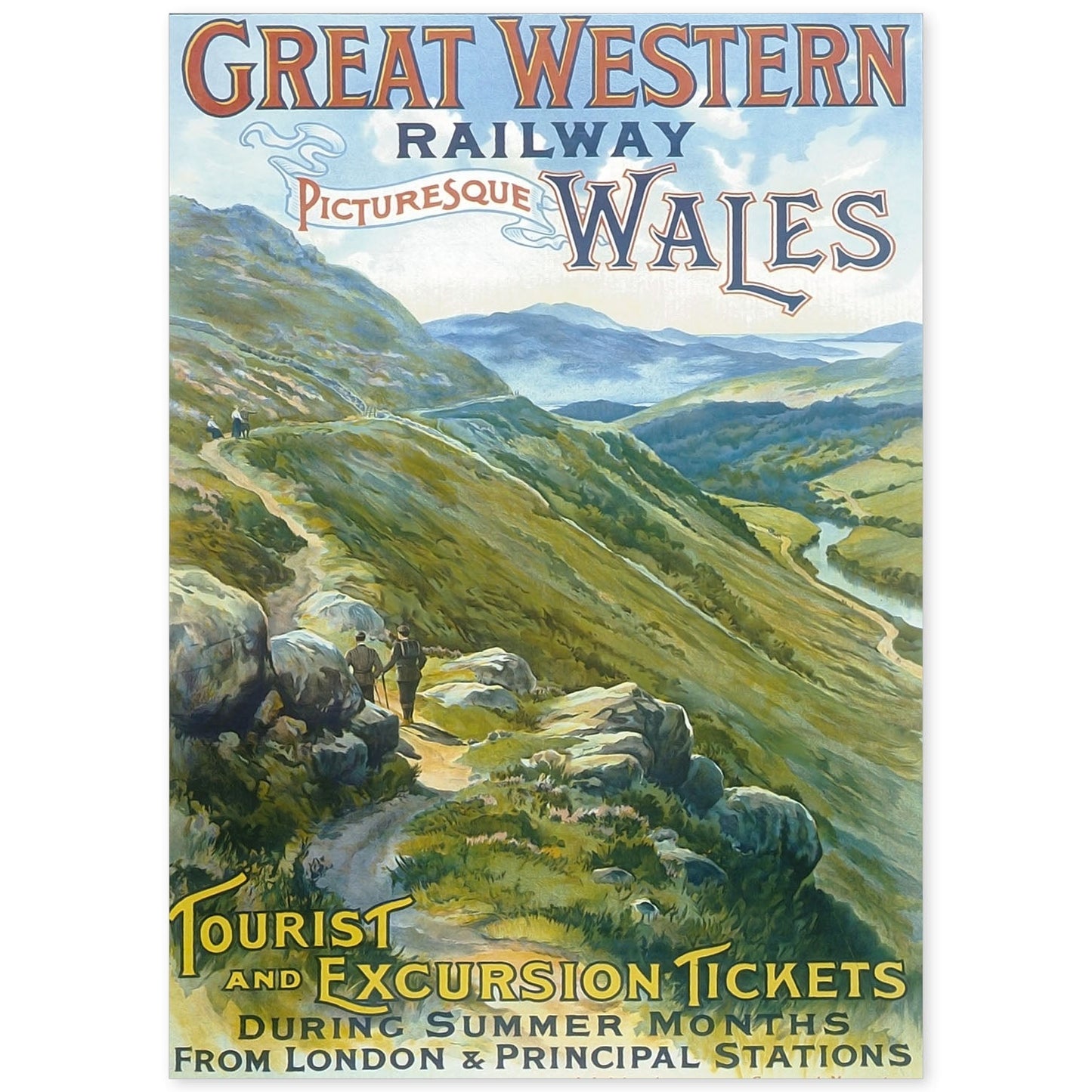 Poster vintage de Gales. con imágenes vintage y de publicidad antigua.-Artwork-Nacnic-A4-Sin marco-Nacnic Estudio SL