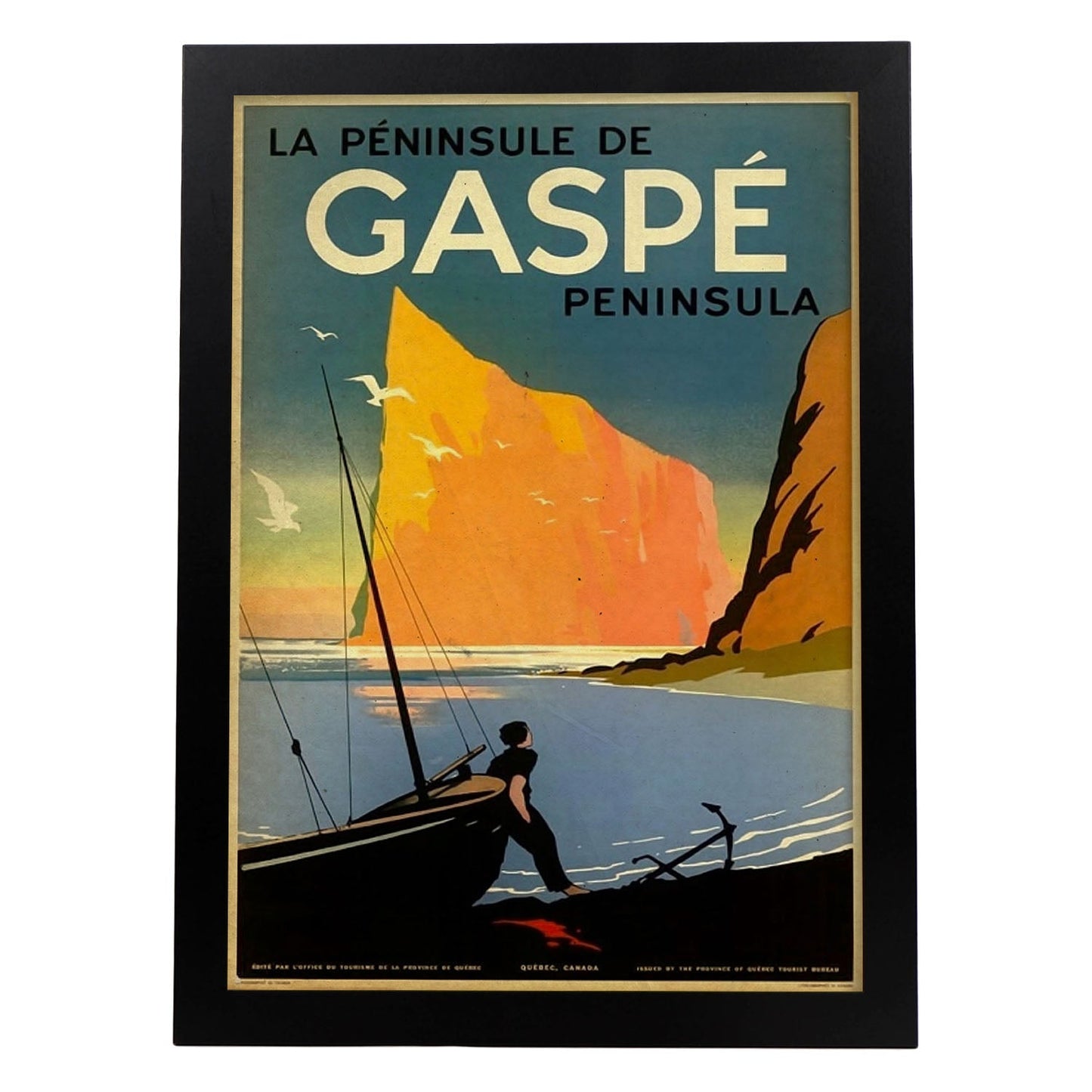 Poster vintage de Gaspé. con imágenes vintage y de publicidad antigua.-Artwork-Nacnic-A3-Marco Negro-Nacnic Estudio SL