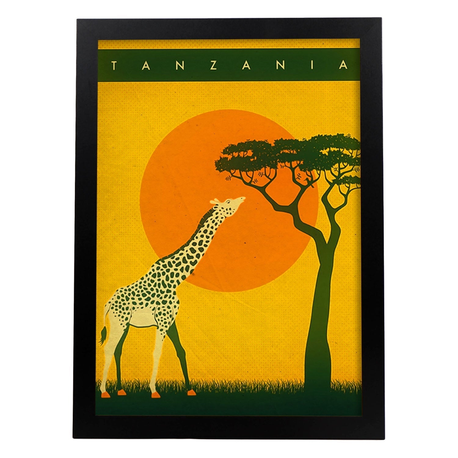 Poster vintage de Girafa. con imágenes vintage y de publicidad antigua.-Artwork-Nacnic-A3-Marco Negro-Nacnic Estudio SL