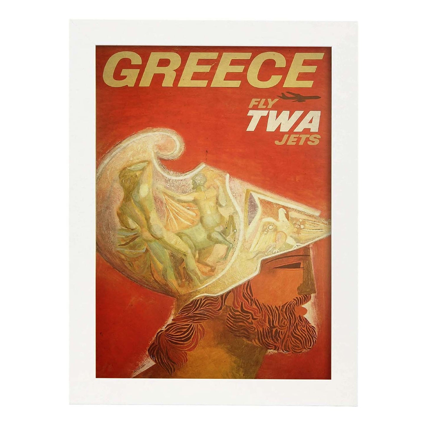 Poster vintage de Grecia. con imágenes vintage y de publicidad antigua.-Artwork-Nacnic-A3-Marco Blanco-Nacnic Estudio SL