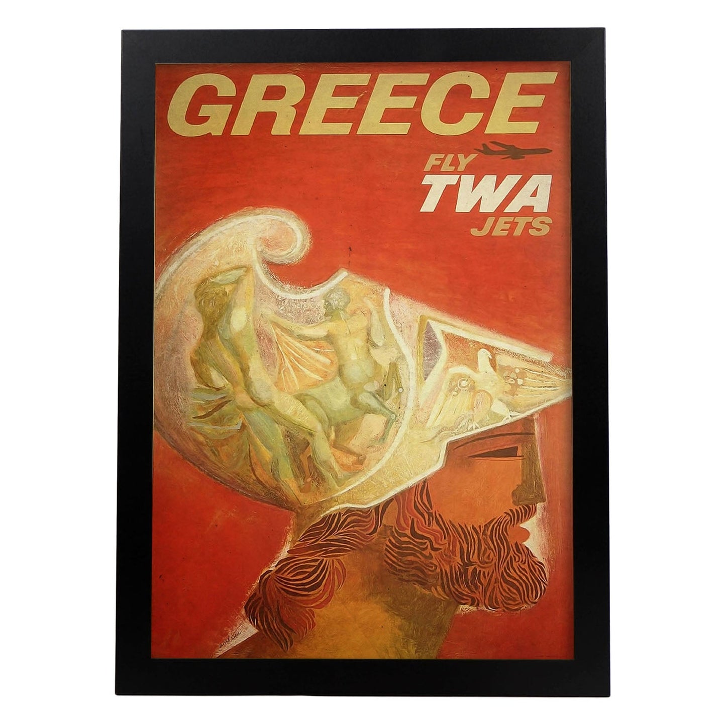 Poster vintage de Grecia. con imágenes vintage y de publicidad antigua.-Artwork-Nacnic-A3-Marco Negro-Nacnic Estudio SL