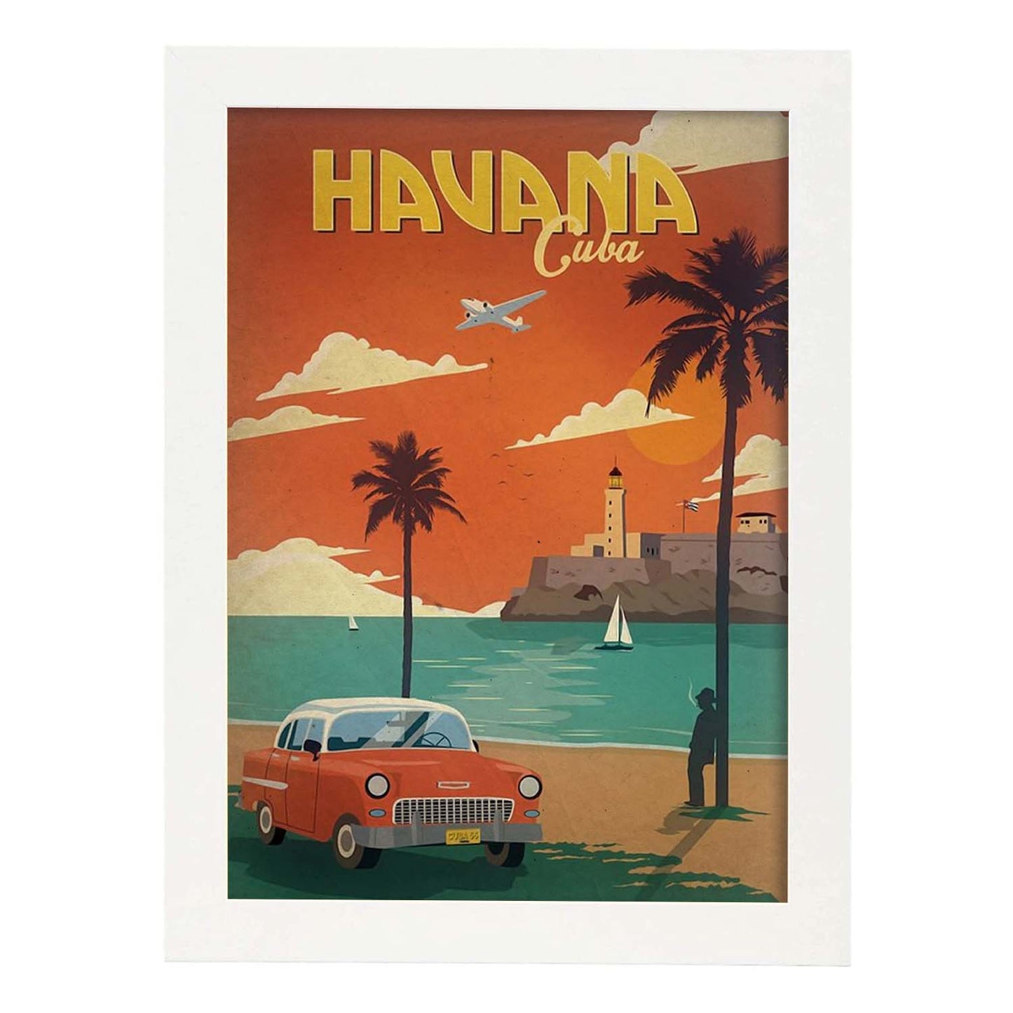 Poster vintage de Havana - Cuba. con imágenes vintage y de publicidad antigua.-Artwork-Nacnic-A3-Marco Blanco-Nacnic Estudio SL