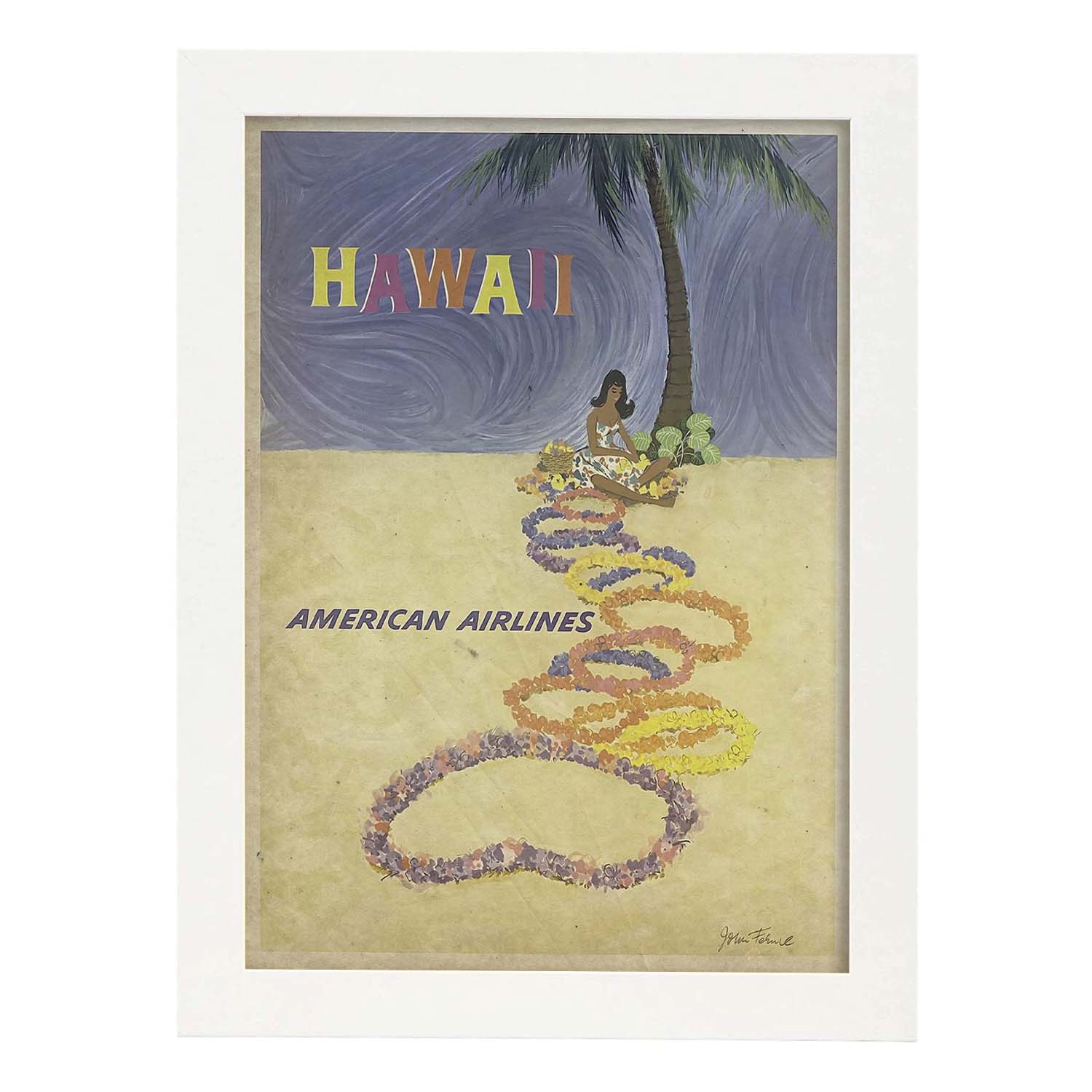 Poster vintage de Hawaii. con imágenes vintage y de publicidad antigua.-Artwork-Nacnic-A3-Marco Blanco-Nacnic Estudio SL