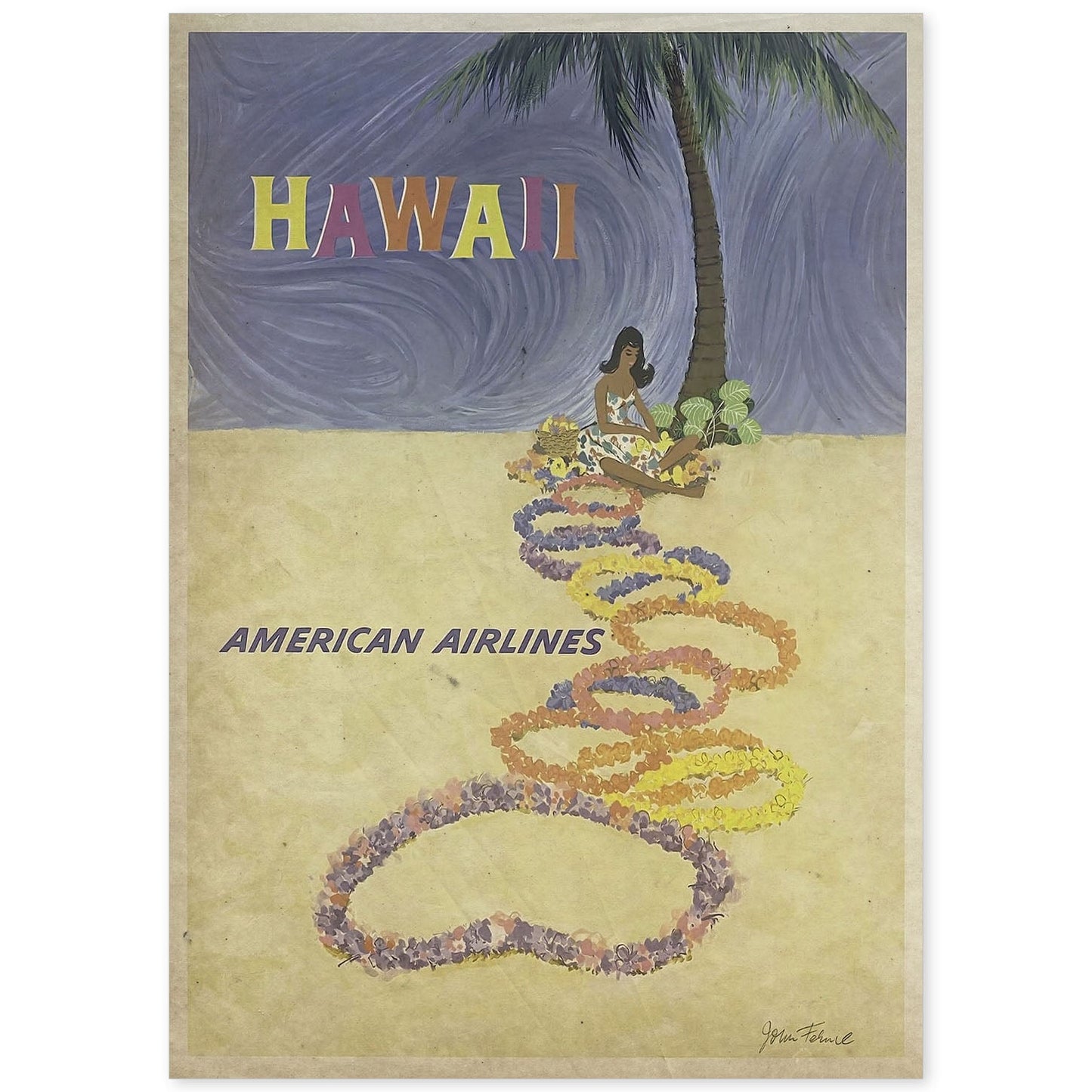 Poster vintage de Hawaii. con imágenes vintage y de publicidad antigua.-Artwork-Nacnic-A4-Sin marco-Nacnic Estudio SL