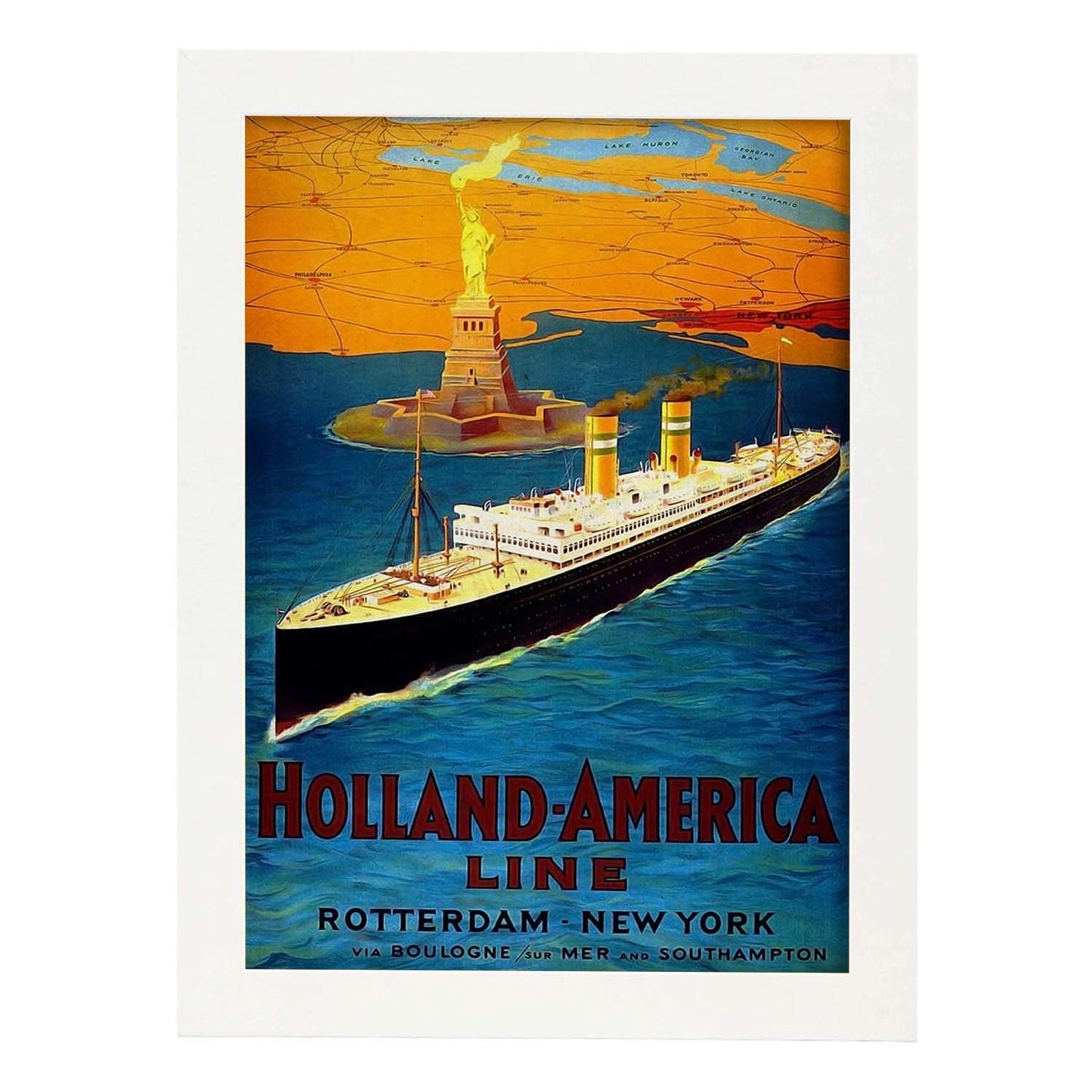 Poster vintage de Holanda. con imágenes vintage y de publicidad antigua.-Artwork-Nacnic-A3-Marco Blanco-Nacnic Estudio SL