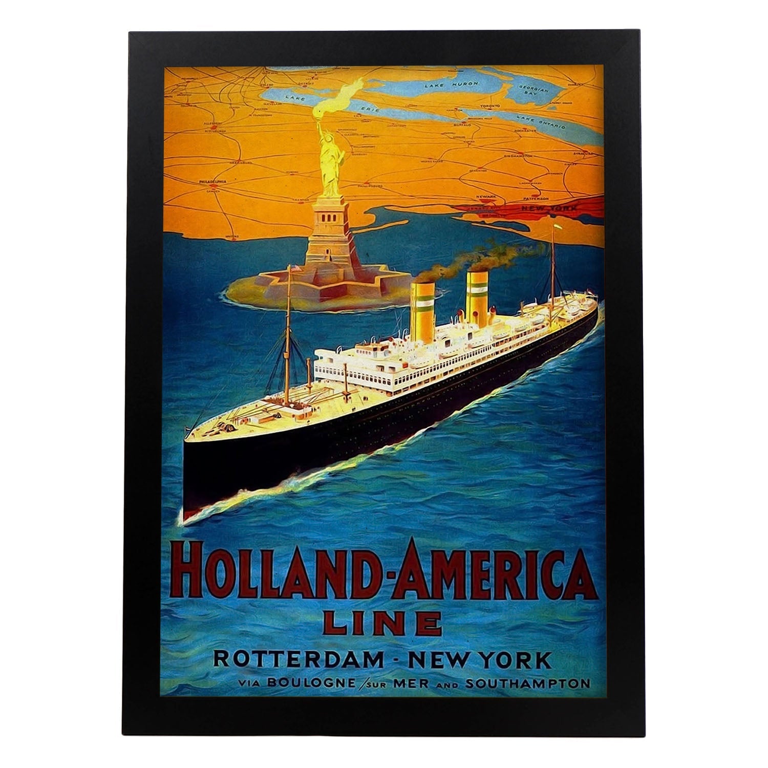 Poster vintage de Holanda. con imágenes vintage y de publicidad antigua.-Artwork-Nacnic-A3-Marco Negro-Nacnic Estudio SL